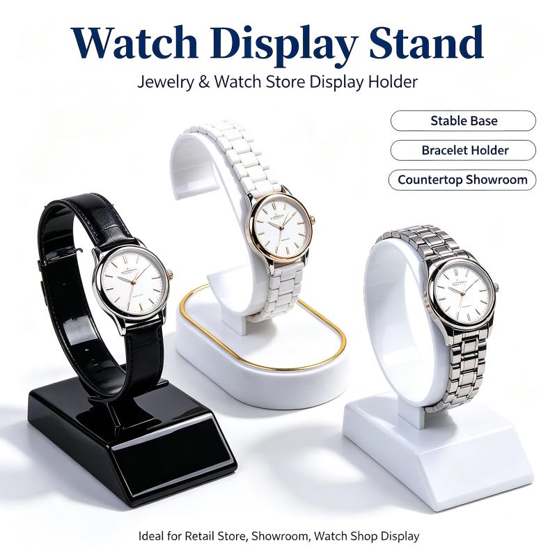Jewelry And Watches Inc - Stojak na zegarki z pierścieniem C,